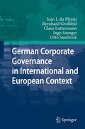 Cover: German Corporate Governance in International and European Context - Springer