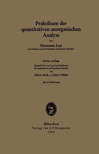Abbildung von: Praktikum der quantitativen anorganischen Analyse - Springer