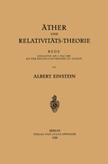 Cover: &Auml;ther und Relativit&auml;ts-Theorie - Springer