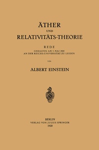 Abbildung von: Äther und Relativitäts-Theorie - Springer