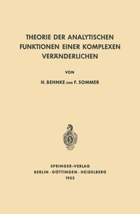Abbildung von: Theorie der analytischen Funktionen einer komplexen Veränderlichen - Springer