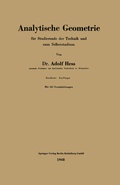 Cover: Analytische Geometrie f&uuml;r Studierende der Technik und zum Selbststudium - Springer