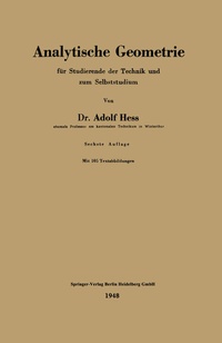 Abbildung von: Analytische Geometrie für Studierende der Technik und zum Selbststudium - Springer