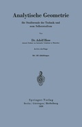 Cover: Analytische Geometrie f&uuml;r Studierende der Technik und zum Selbststudium - Springer