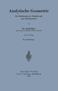 Abbildung von: Analytische Geometrie für Studierende der Technik und zum Selbststudium - Springer