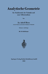 Abbildung von: Analytische Geometrie für Studierende der Technik und zum Selbststudium - Springer
