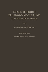 Abbildung von: Kurzes Lehrbuch der Anorganischen und Allgemeinen Chemie - Springer