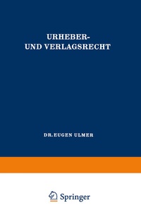 Abbildung von: Urheber- und Verlagsrecht - Springer