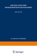 Cover: Grundlagen der Betriebswirtschaftslehre - Springer