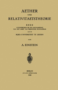 Abbildung von: Aether und Relativitaetstheorie - Springer