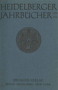 Cover: Heidelberger Jahrb&uuml;cher - Springer