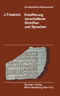 Cover: Entzifferung Verschollener Schriften und Sprachen - Springer