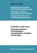 Cover: Die Angioarchitektur im Oesophagus des Kaninchens, der Ratte und der Maus - Springer