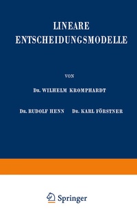 Enlarge image Cover: Lineare Entscheidungsmodelle - Springer