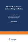 Cover: Chemisch-technische Untersuchungsmethoden - Springer