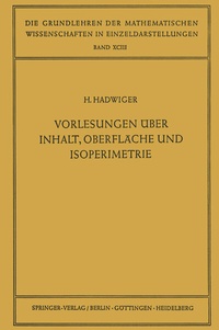 Abbildung von: Vorlesungen Über Inhalt, Oberfläche und Isoperimetrie - Springer