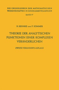Abbildung von: Theorie der analytischen Funktionen einer komplexen Veränderlichen - Springer