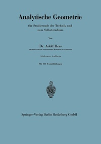 Abbildung von: Analytische Geometrie für Studierende der Technik und zum Selbststudium - Springer