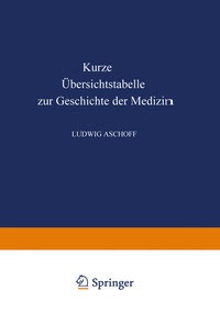 Abbildung von: Kurze Übersichtstabelle zur Geschichte der Medizin - Springer