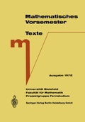 Cover: Mathematisches Vorsemester - Springer