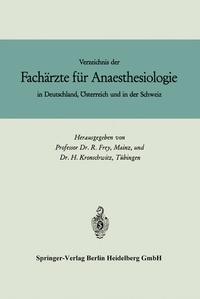 Abbildung von: Verzeichnis der Fachärzte für Anaesthesiologie in Deutschland, Österreich und in der Schweiz - Springer