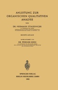 Cover: Anleitung zur organischen qualitativen Analyse - Springer