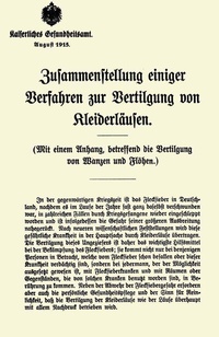 Abbildung von: Zusammenstellung einiger Verfahren zur Vertilgung von Kleiderläusen - Springer