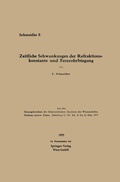 Cover: Zeitliche Schwankungen der Refraktionskonstante und Fernrohrbiegung - Springer