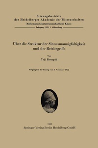 Abbildung von: Über die Struktur der Sinnesmannigfaltigkeit und der Reizbegriffe - Springer