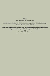 Abbildung von: Über die analgetische Potenz von Acetylsalicylsäure und Salicylamid - Springer