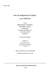 Abbildung von: Über die Einlagerung des Lignins in der Zellwand - Springer