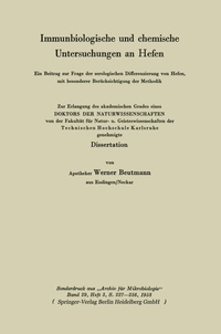 Abbildung von: Immunbiologische und chemische Untersuchungen an Hefen - Springer