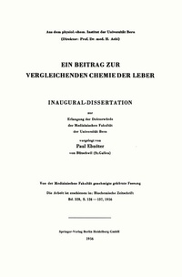 Abbildung von: Ein Beitrag zur vergleichenden Chemie der Leber - Springer