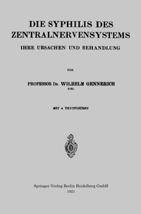 Abbildung von: Die Syphilis des Zentralnervensystems - Springer