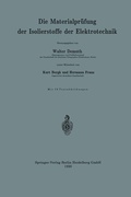 Cover: Die Materialpr&uuml;fung der Isolierstoffe der Elektrotechnik - Springer