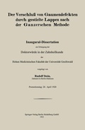Cover: Der Verschlu&szlig; von Gaumendefekten durch gestielte Lappen nach der Ganzerschen Methode - Springer