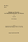 Cover: Beitr&auml;ge zur Kenntnis von Heilquellenwirkungen auf Pflanzen - Springer