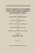 Cover: Arzneiverordnungen im Kindesalter unter Ber&uuml;cksichtigung der Heutigen Preise - Springer