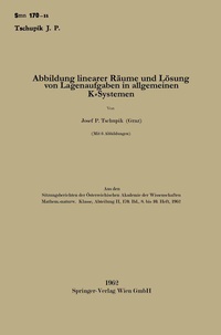 Abbildung von: Abbildung linearer Räume und Lösung on Lagenaufgaben in allgemeinen K-Systemen - Springer