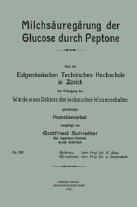 Abbildung von: Milchsäuregärung der Glucose durch Peptone - Springer