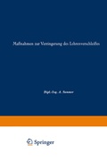 Cover: Ma&szlig;nahmen zur Verringerung des Lehrenverschlei&szlig;es - Springer
