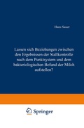 Cover: Lassen sich Beziehungen zwischen den Ergebnissen der Stallkontrolle nach dem Punktsystem und dem bakteriologischen Befund der Milch aufstellen? - Springer