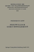 Cover: Freiwillige Gerichtsbarkeit - Springer