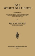 Cover: Das Wesen des Lichts - Springer