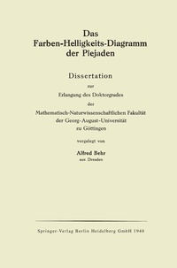 Abbildung von: Das Farben-Helligkeits-Diagramm der Plejaden - Springer