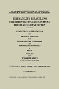 Cover: Beitr&auml;ge zur Behandlung der Retentio Secundinarum und Ihrer Nachkrankheiten - Springer