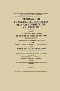 Abbildung von: Beitrag zur Frage des Blutkalkgehaltes bei Spasmophilie und Kalkzufuhr - Springer