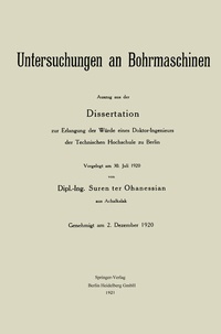 Abbildung von: Untersuchungen an Bohrmaschinen - Springer