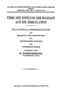 Abbildung von: Über den Einfluss der Massage auf die Zirkulation - Springer