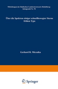 Abbildung von: Über die Spektren einiger schnellbewegter Sterne führen Typs - Springer